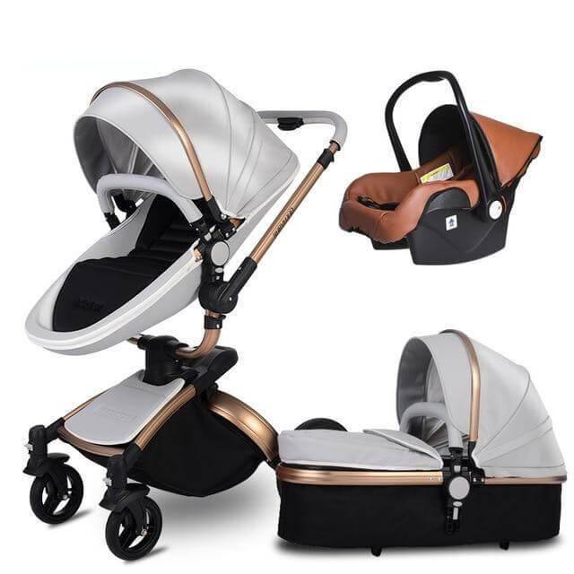 Modern Stylish Aluminium 3 in 1 Two way Baby Stroller - Image 11