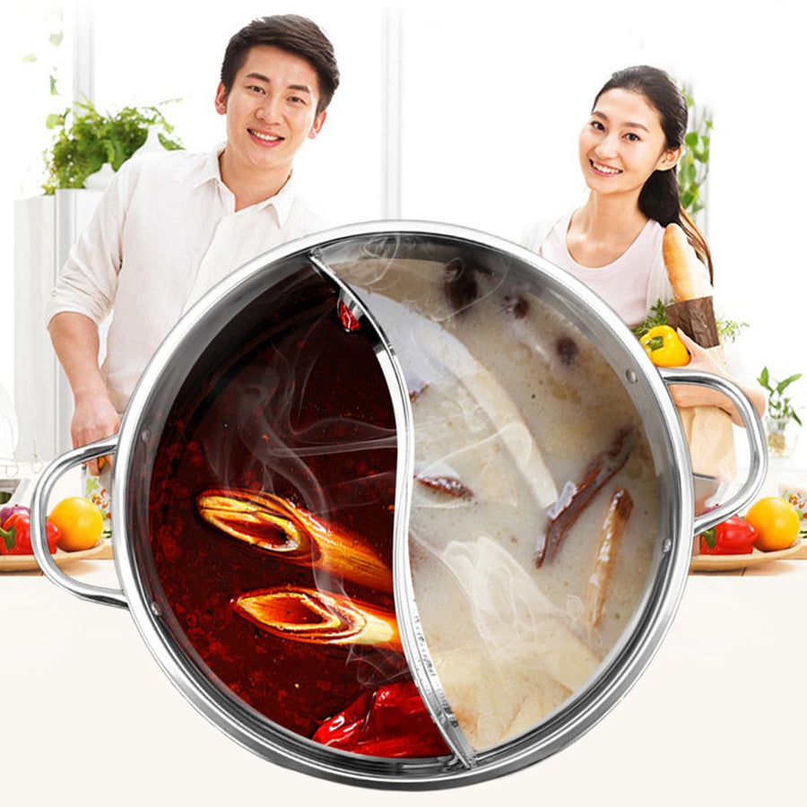 Hot Pot Twin Divided Stainless Steel Pan - Image 5