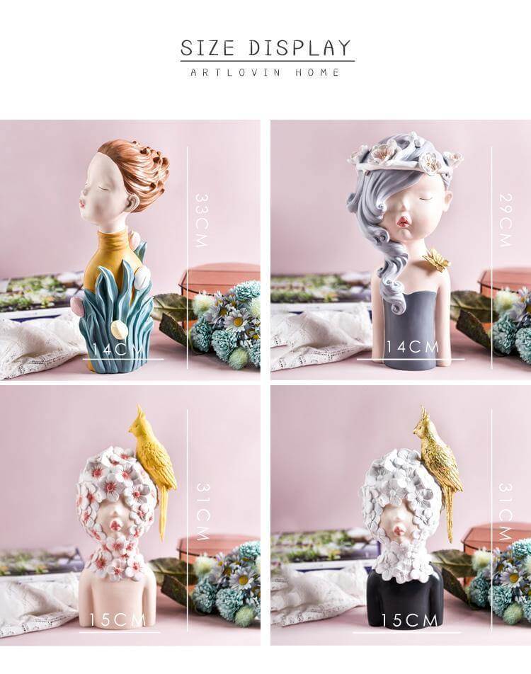 Nordic Artistic Woman Figurines Home Decor - Image 2