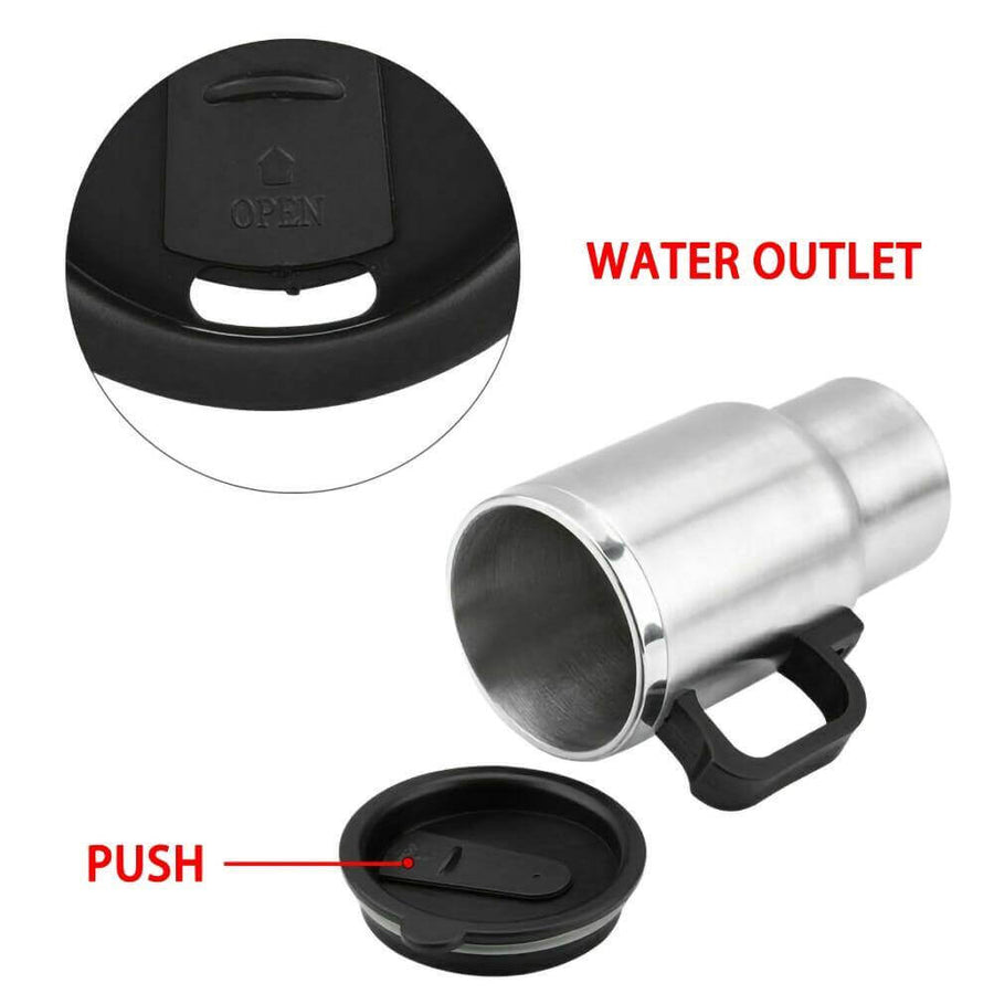 500ML Electric In-car Stainless Steel Travel Heated Mug - Image 3