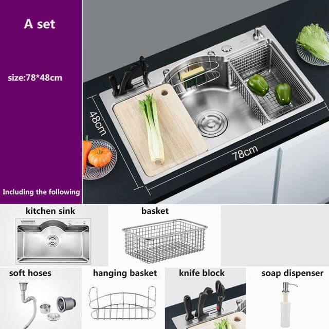 Stainless Steel Multifunctional Kitchen Sink - Image 4