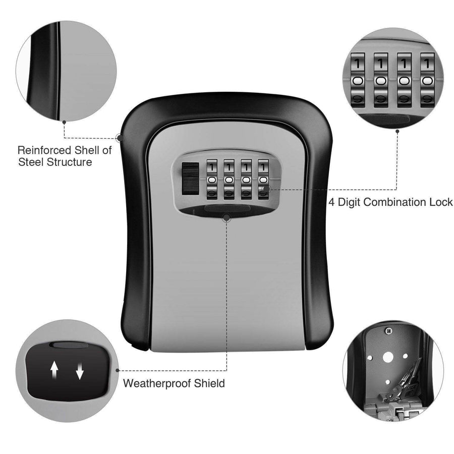 Weatherproof 4-Digit Combination Key Storage Lock Box - Image 2