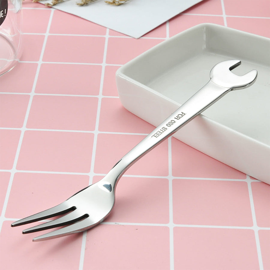 Creative Wrench Shape Fork Spoon Cutlery Set - Image 1