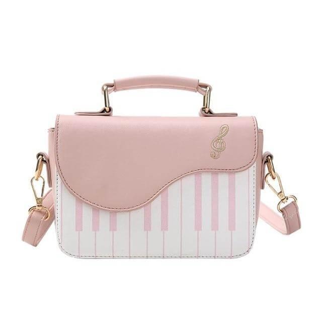 Leather Crossbody Piano Pattern Handbag - Image 5