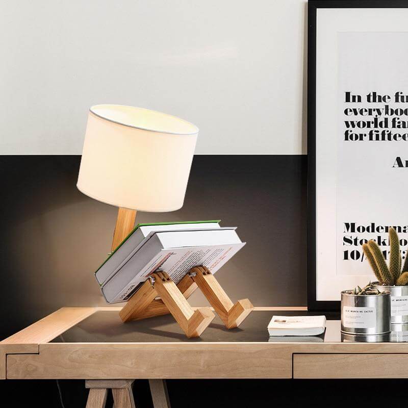 Creative Book Holder Robot Shape Table Lamp - Image 3