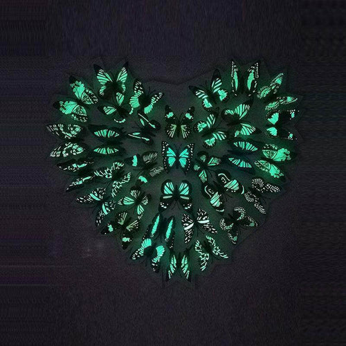 12 Pcs Luminous Butterfly Sticker - Image 0
