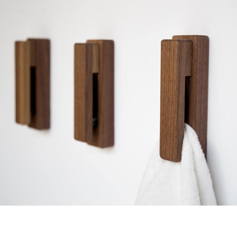 Rustic Wood Towel Clothes Hanger - Image 1
