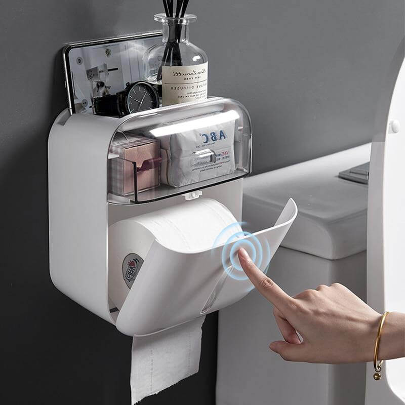 Waterproof Wall Mounted Bathroom Tissue Organizer - Image 7