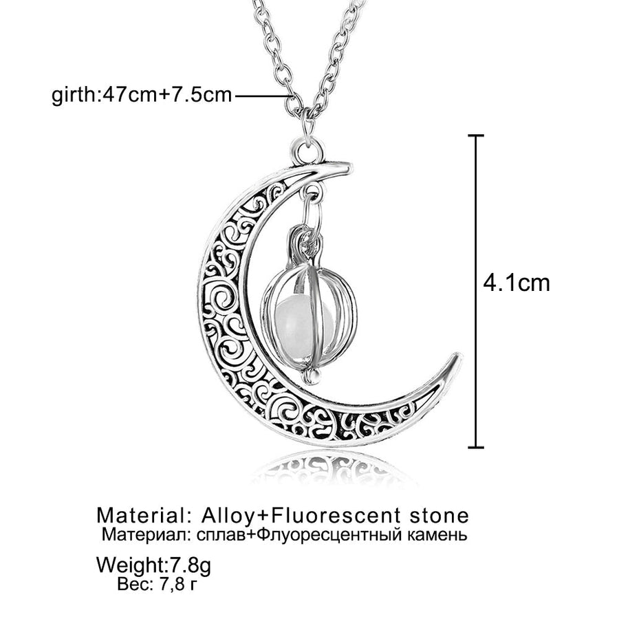 Luminous Moon Pendant Charming Necklace - Image 1