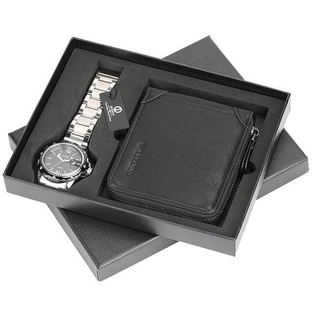 Men Watches Steel/Leather Gift Set - Image 16