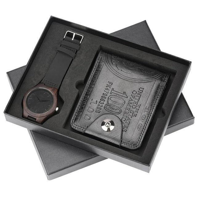 Men Watches Steel/Leather Gift Set - Image 2