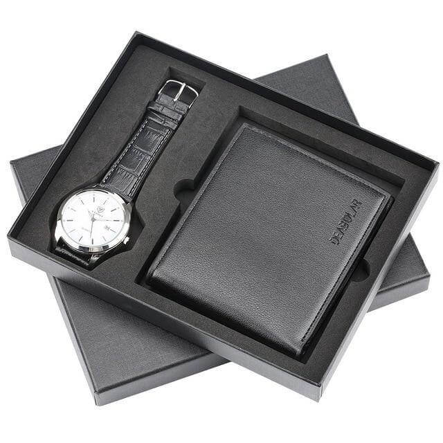 Men Watches Steel/Leather Gift Set - Image 11