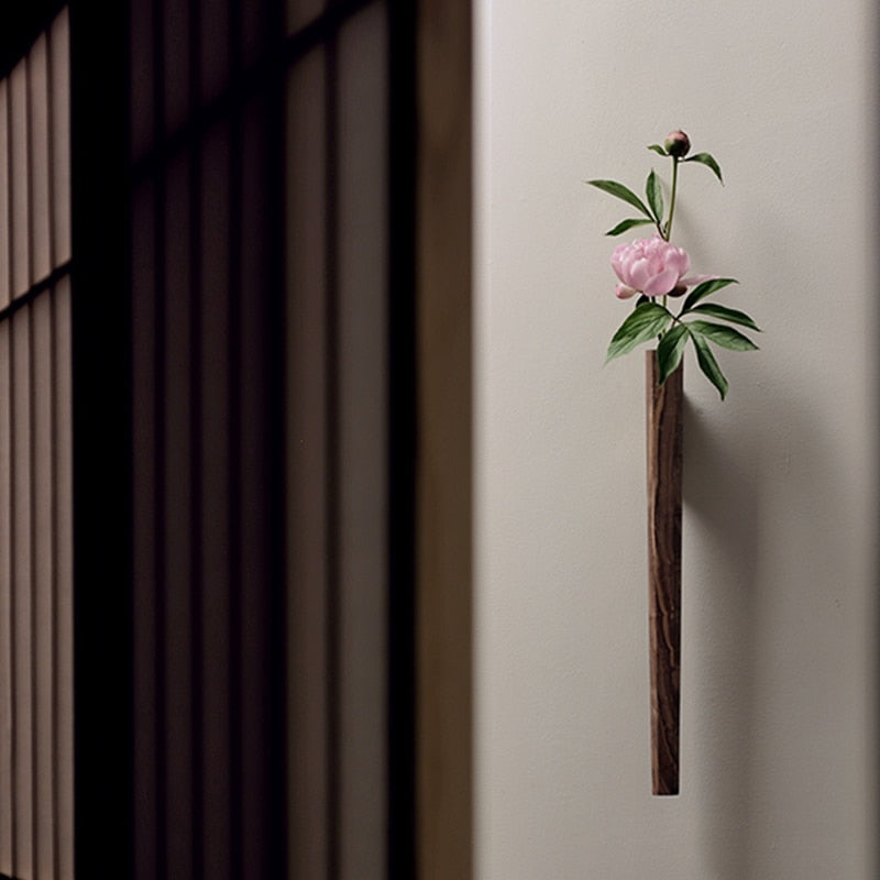 Nordic Handmade Wall Wood Vase - Image 2