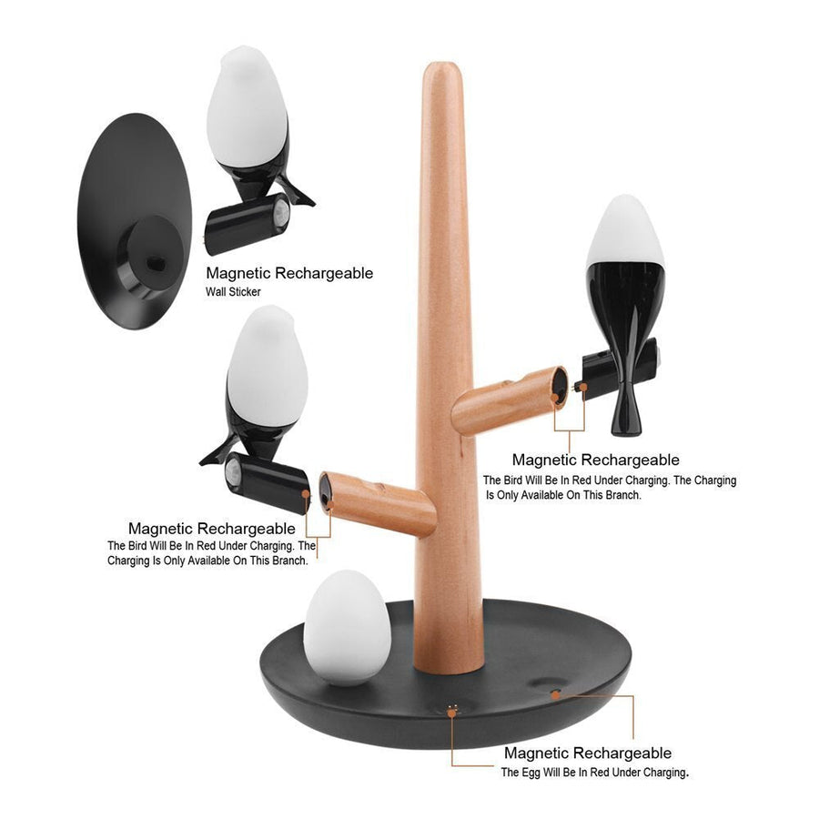 Smart Creative Chargeable Atmosphere Tree Bird Lamp - Image 4