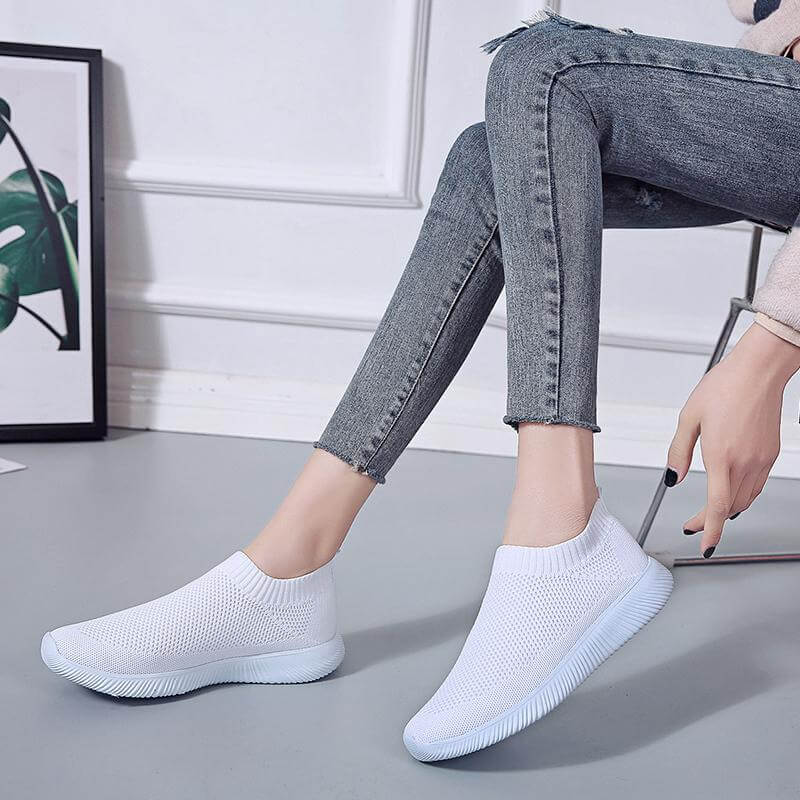 Breathable Slip on Knit Running Shoes - Image 31