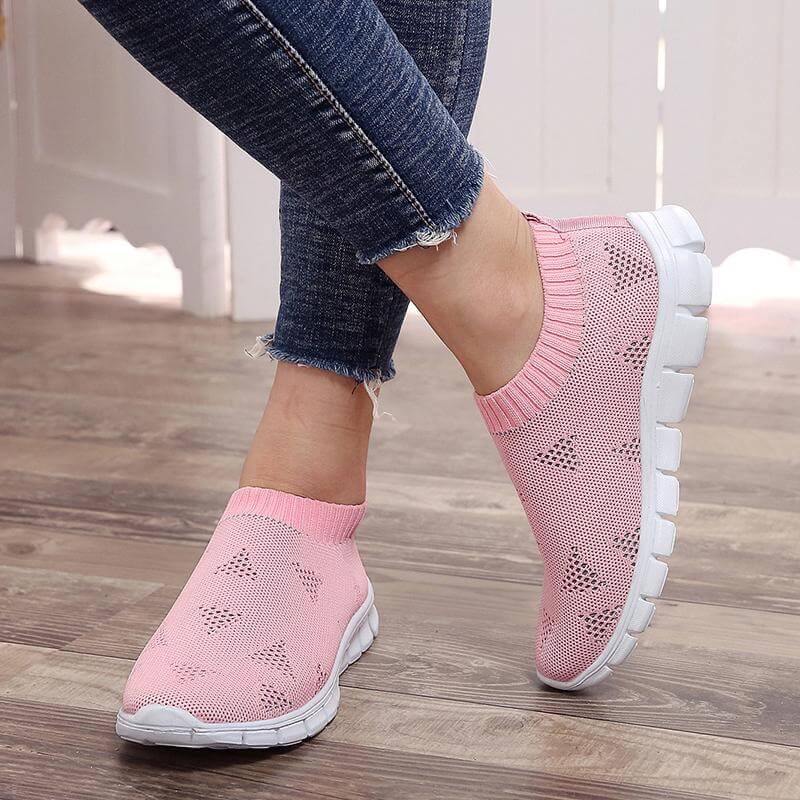 Breathable Slip on Knit Running Shoes - Image 29