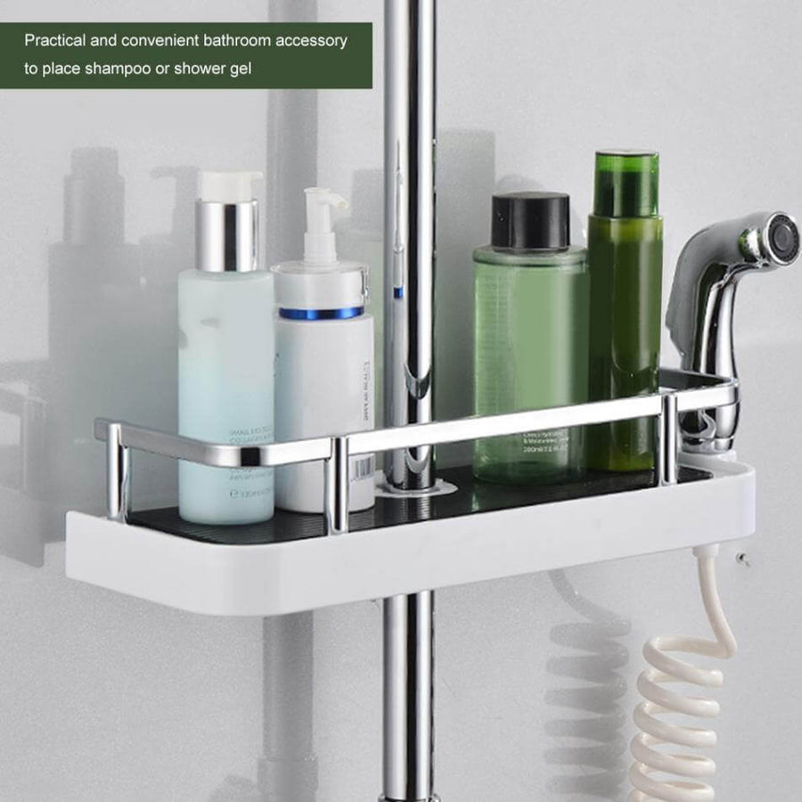 No-Drill Bathroom Shower Pole Rack - Image 1