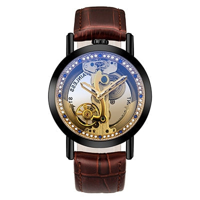 Crystal Mechanical Transparent Leather Watch - Image 12