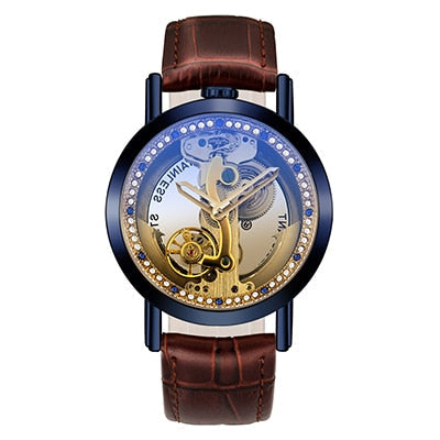 Crystal Mechanical Transparent Leather Watch - Image 6