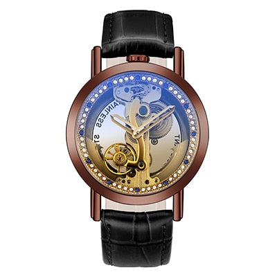 Crystal Mechanical Transparent Leather Watch - Image 8