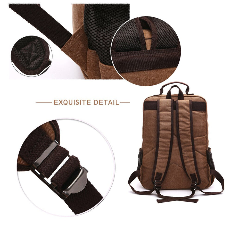 Korean Style Unisex Large Canvas Backpack - Image 4