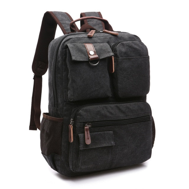 Korean Style Unisex Large Canvas Backpack - Image 8