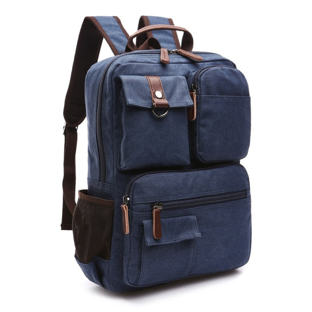 Korean Style Unisex Large Canvas Backpack - Image 9