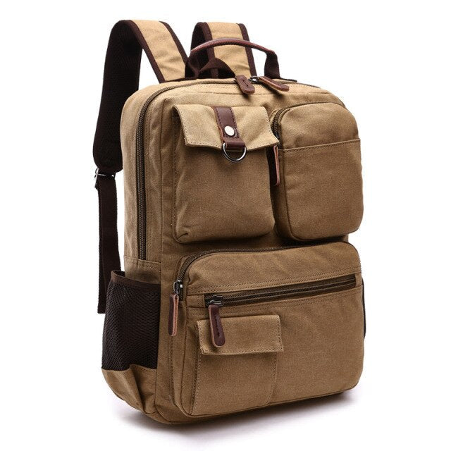 Korean Style Unisex Large Canvas Backpack - Image 12