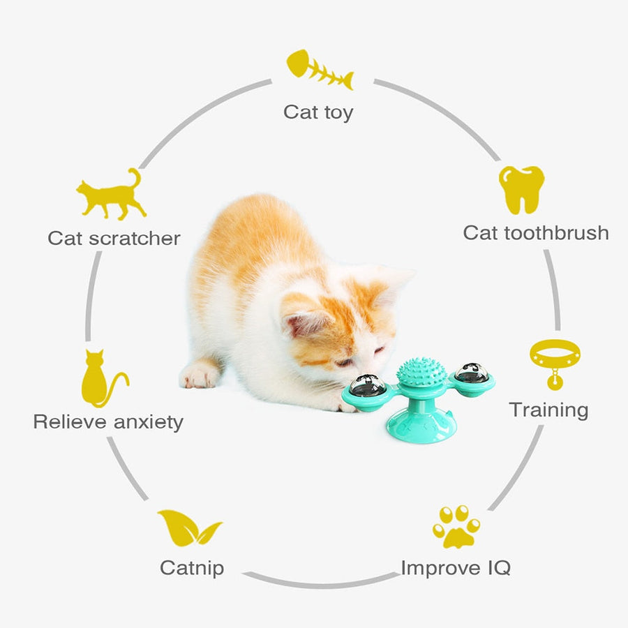 Rotatable Cat Massage Interactive Windmill Toy - Image 1