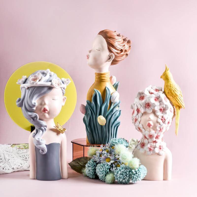 Nordic Artistic Woman Figurines Home Decor - Image 0
