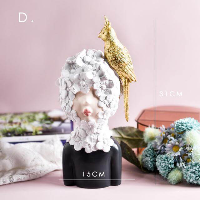 Nordic Artistic Woman Figurines Home Decor - Image 1