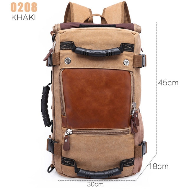 Men Canvas Multifunctional Travel Backpack - Image 5
