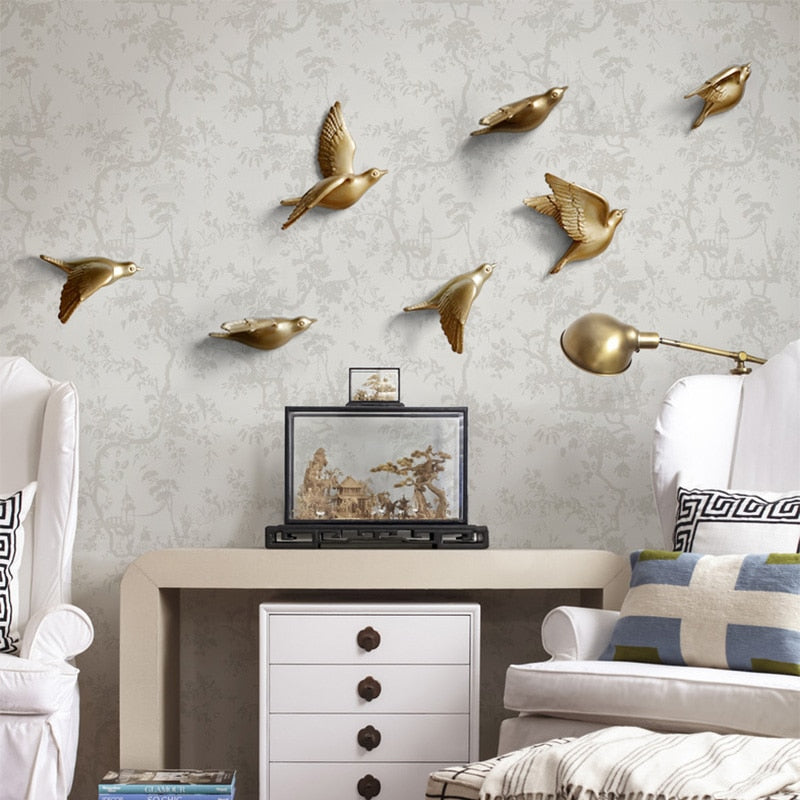 Free Flying Birds Resin Wall Decor - Image 1