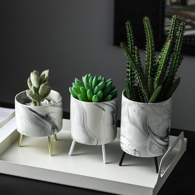 Nordic Marble Minimalist Flower Vase - Image 0