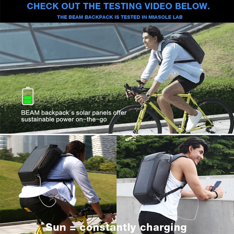 Solar Panel Charging USB Anti-Theft Backpack - Image 2