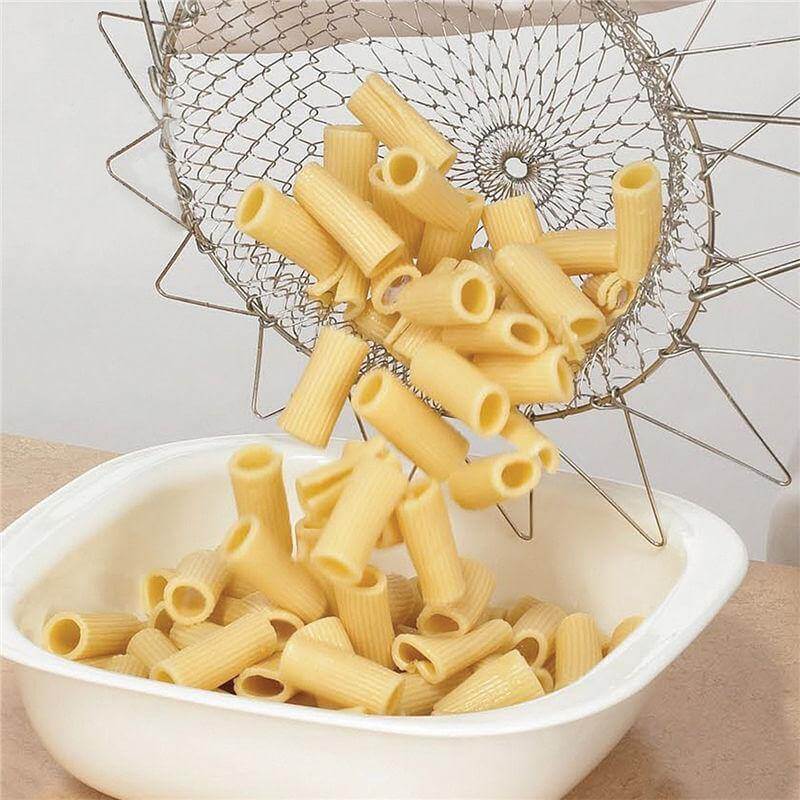 Multifunctional Stainless Steel Folding Deep Fry Drainer Basket - Image 4