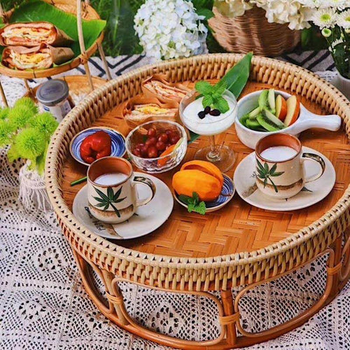 Rattan Picnic Tray Table - Image 0