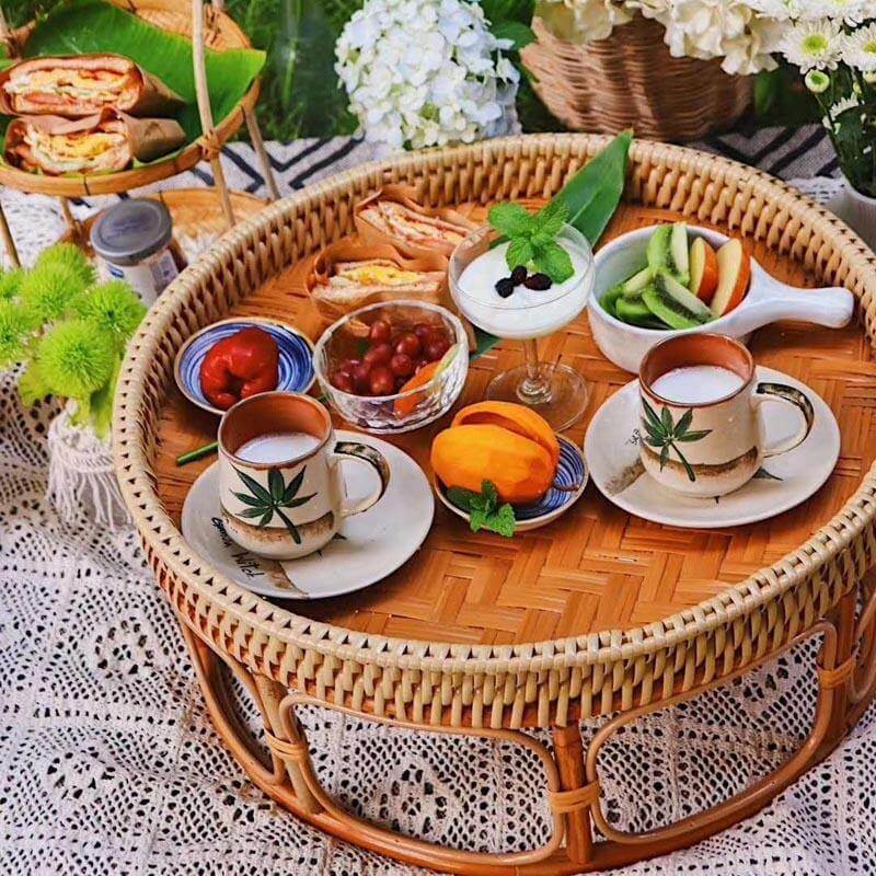 Rattan Picnic Tray Table - Image 0