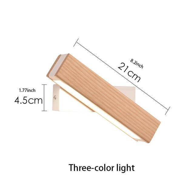 Modern Rotated Nordic Solid Wood Wall LED Lamp - Image 4