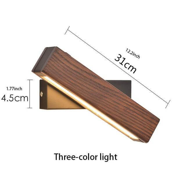 Modern Rotated Nordic Solid Wood Wall LED Lamp - Image 1