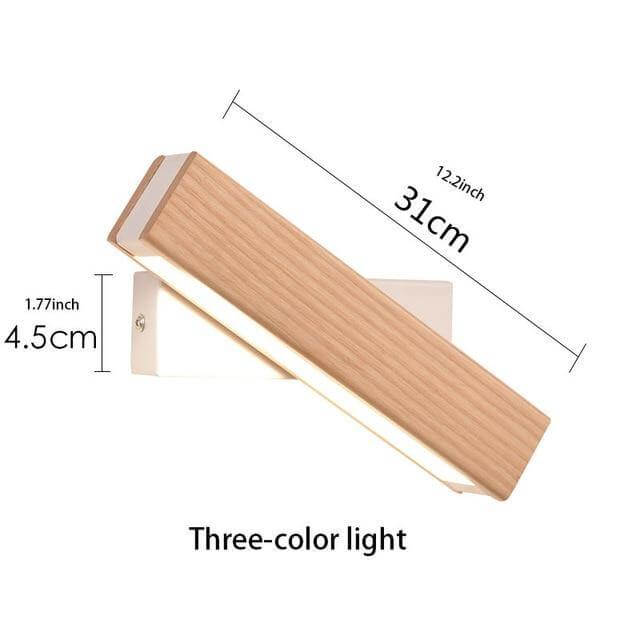 Modern Rotated Nordic Solid Wood Wall LED Lamp - Image 3