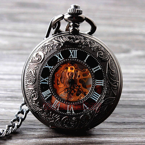 Retro Elegant Fire Black Pocket Watch - Image 0