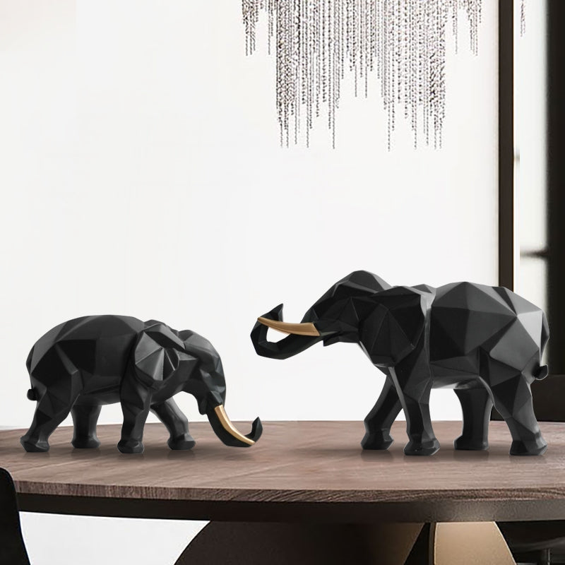 Elegant Resin Modern Elephant Statue - Image 0
