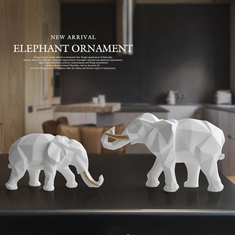 Elegant Resin Modern Elephant Statue - Image 3