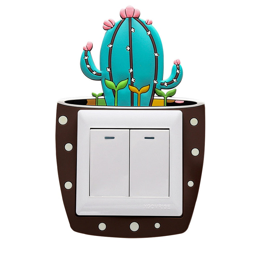 Luminous Cactus Socket Cover Sticker - Image 1