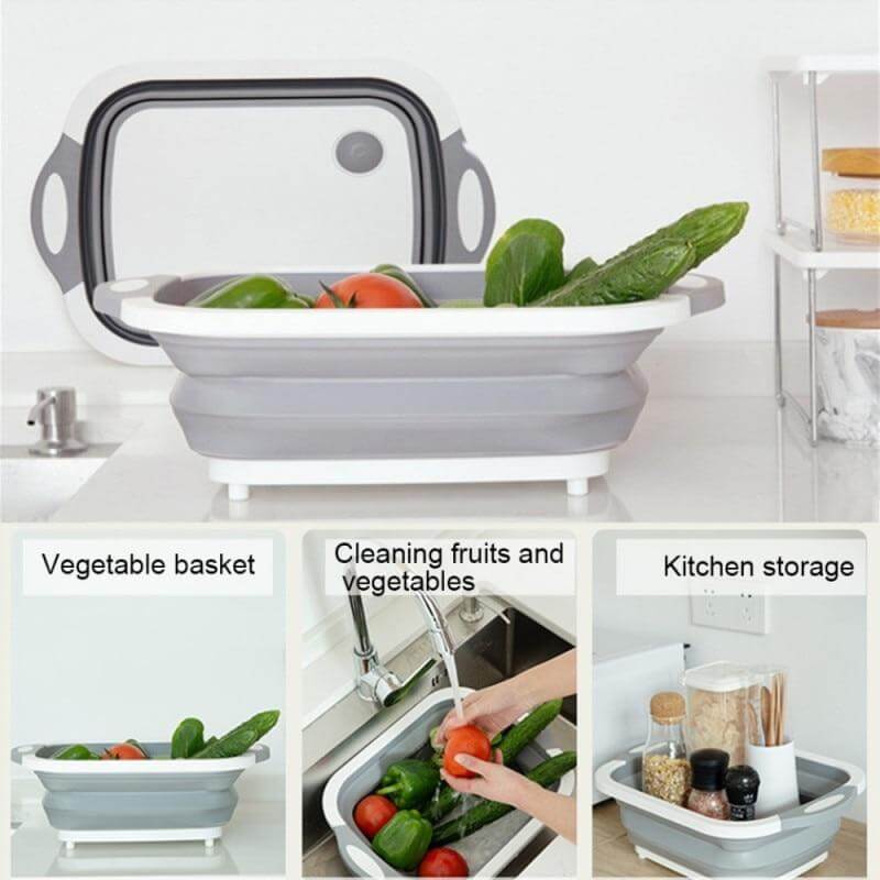 3 In 1 Multifunctional Foldable Dish Tub Cutting Board - Image 0