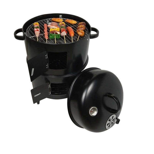 Smoker BBQ Round Stackable Grill with Lid - Image 0