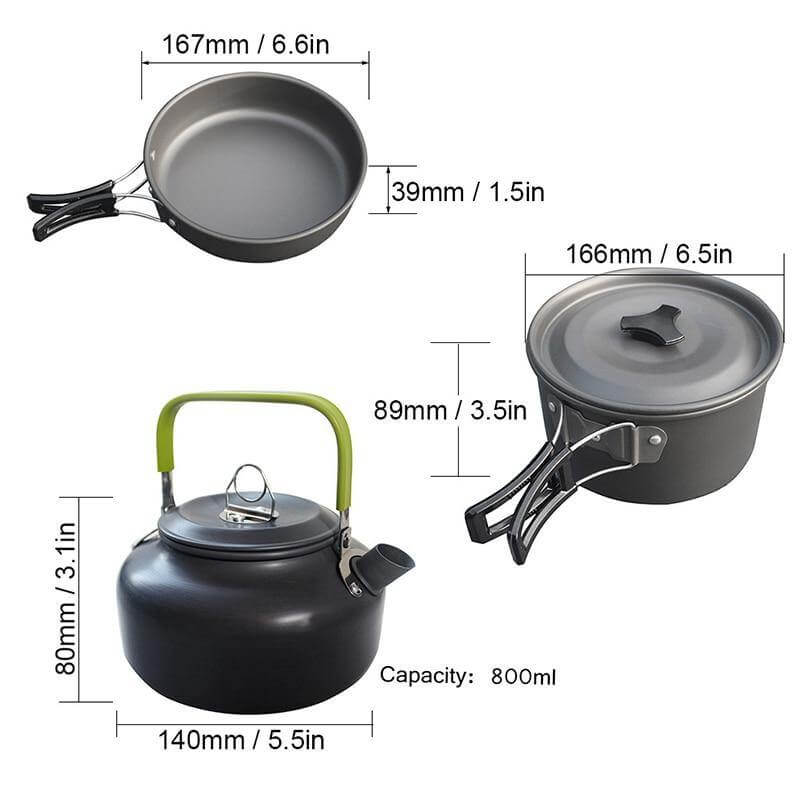 Non-stick Outdoor Camping Cookware Picnic Cooking Set - Image 1