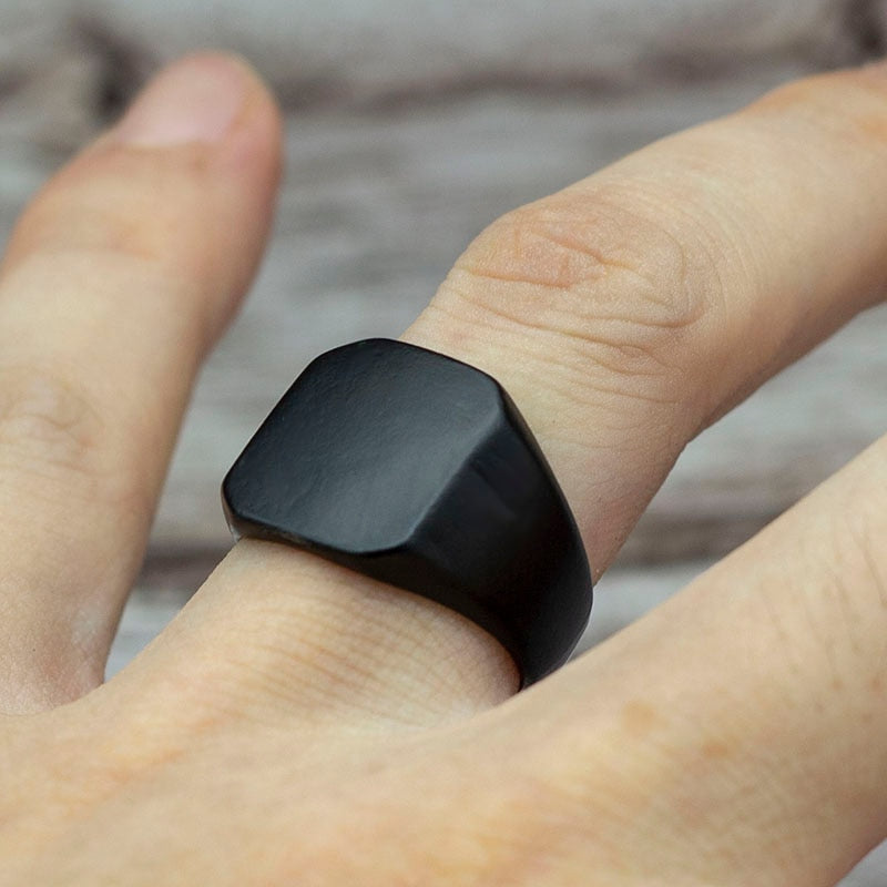 Elegant Minimal Matte Square Ring - Image 2