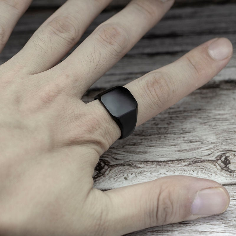 Elegant Minimal Matte Square Ring - Image 1